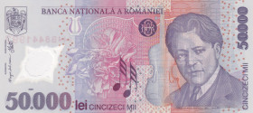 Romania, 50.000 Lei, 2001, UNC, p109a
Polymer plastics banknote
Estimate: USD 20-40
