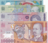 Romania, 2.000-10.000-50.000-100.000 Lei, 2001/2004, p111; p114, (Total 4 banknotes)
2.000-10.000-100.000 Lei, UNC; 50.000 Lei, AUNC
Estimate: USD 2...