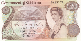 Saint Helena, 20 Pounds, 1986, UNC, p10a
Queen Elizabeth II. Potrait
Estimate: USD 50-100
