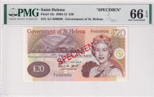 Saint Helena, 20 Pounds, 2004/2012, UNC, p13s, SPECIMEN
PMG 66 EPQ
Estimate: USD 150-300