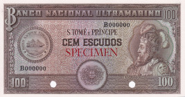 Saint Thomas & Prince, 100 Escudos, 1950, UNC, p38cts, SPECIMEN
Color Experiment, Banco Nacional Ultramarino
Estimate: USD 300-600