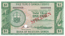 Samoa, 1 Tala, 1967, UNC, p16ds, SPECIMEN
Fale Tupe O Samoa I Sisifo
Estimate: USD 150-300