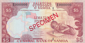 Samoa, 5 Tala, 2002/2005, UNC, p33bs, SPECIMEN
Estimate: USD 20-40