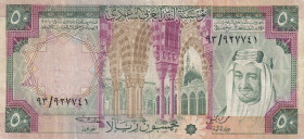 Saudi Arabia, 50 Riyals, 1976, VF, p19
There are stains and openings.
Estimate: USD 20-40