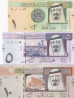 Saudi Arabia, 1-5-10 Riyals, 2009, UNC, p31b; p32b; p33b, (Total 3 banknotes)
Top 100 Serial Numbers, With the same serial number
Estimate: USD 20-4...
