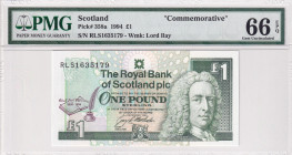 Scotland, 1 Pound, 1994, UNC, p358a
PMG 66 EPQ, Commemorative banknote
Estimate: USD 30-60