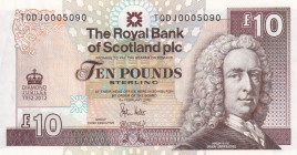Scotland, 10 Pounds, 2012, AUNC, p368
Commemorative banknote
Estimate: USD 35-70