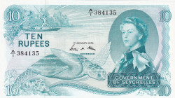 Seychelles, 10 Rupees, 1974, UNC, p15b
Queen Elizabeth II. Potrait, Light handling
Estimate: USD 400-800