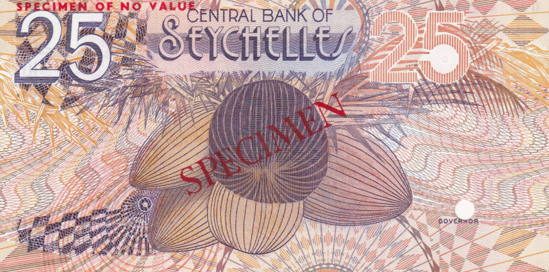 Seychelles, 25 Rupees, 1983, UNC, p29s, SPECIMEN
Estimate: USD 75-150