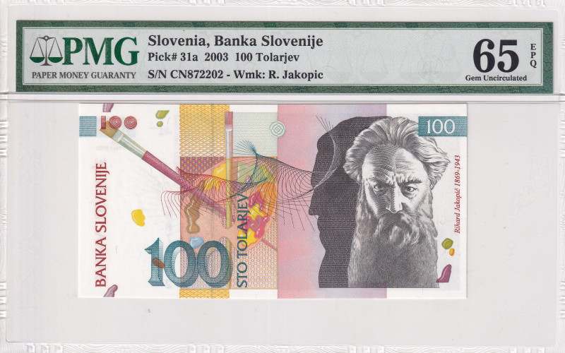 Slovenia, 100 Tolarjev, 2003, UNC, p31a
PMG 65 EPQ
Estimate: USD 30-60