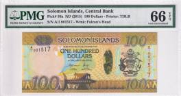 Solomon Islands, 100 Dollars, 2015, UNC, p36
PMG 66 EPQ
Estimate: USD 50-100