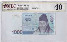 South Korea, 1.000 Won, 2007, VF, p54
MDC 40
Estimate: USD 25-50