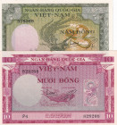 South Viet Nam, 5-10 Döng, 1955, UNC, p2; p3, (Total 2 banknotes)
Stained
Estimate: USD 15-30