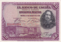 Spain, 50 Pesetas, 1928, UNC, p75c
Estimate: USD 20-40