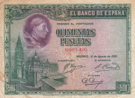 Spain, 500 Pesetas, 1928, VF(+), p77
There are stains and openings.
Estimate: USD 20-40
