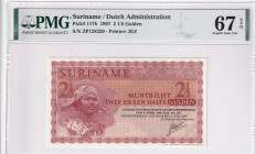 Suriname, 2 1/2 Gulden, 1967, UNC, p117b
PMG 67 EPQ, Dutch Administration
Estimate: USD 50-100
