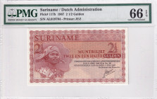 Suriname, 2 1/2 Gulden, 1967, UNC, p117b
PMG 66 EPQ
Estimate: USD 25-50