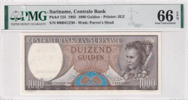 Suriname, 1.000 Gulden, 1963, UNC, p124
PMG 66 EPQ, Centrale Bank
Estimate: USD 40-80
