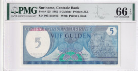 Suriname, 5 Gulden, 1982, UNC, p125
PMG 66 EPQ, Central Bank
Estimate: USD 30-60