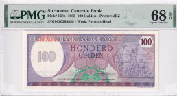 Suriname, 100 Gulden, 1985, UNC, p128b
PMG 68 EPQ, Central Bank
Estimate: USD 100-200