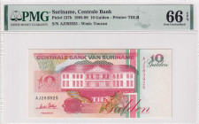 Suriname, 10 Gulden, 1995/1998, UNC, p137b
PMG 66 EPQ
Estimate: USD 50-100