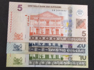 Suriname, 5-10-20 Dollars, 2012/2019, UNC, p162b; p163c; p164c, (Total 3 banknotes)
Estimate: USD 25-50