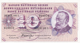 Switzerland, 10 Franken, 1977, UNC, p45u
Estimate: USD 20-40