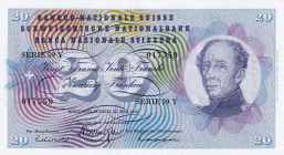 Switzerland, 20 Francs, 1968, UNC, p46p
Estimate: USD 50-100