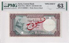 Syria, 50 Pounds, 1966/1970, UNC, p97as, SPECIMEN
PMG 63
Estimate: USD 750-1500