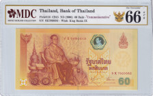 Thailand, 60 Baht, 2006, UNC, p116
MDC 66 GPQ, Commemorative banknote
Estimate: USD 30-60