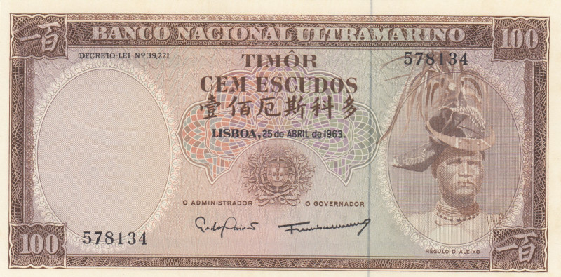 Timor, 100 Escudos, 1963, UNC, p28a
Estimate: USD 25-50