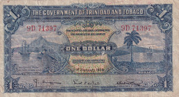 Trinidad & Tobago, 1 Dollar, 1939, FINE, p5b
There are pinholes and spots.
Estimate: USD 20-40