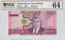 Turkmenistan, 100 Manat, 2005, UNC, p18
MDC 64 GPQ
Estimate: USD 25-50