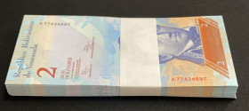 Venezuela, 2 Bolívares, 2012, UNC, p88d, (Total 90 consecutive banknotes)
Estimate: USD 25-50