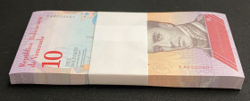 Venezuela, 10 Bolívares, 2018, UNC, p103, BUNDLE
(Total 100 consecutive banknotes)
Estimate: USD 25-50