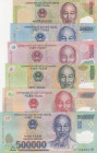 Viet Nam, 10.000-20.000-50.000-100.000-200.000-500.000 Dong, 2011/2016, UNC, (Total 6 banknotes)
Polymer plastics banknote
Estimate: USD 40-80