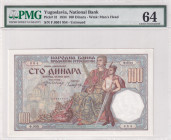 Yugoslavia, 100 Dinara, 1934, UNC, p31
PMG 64
Estimate: USD 75-150