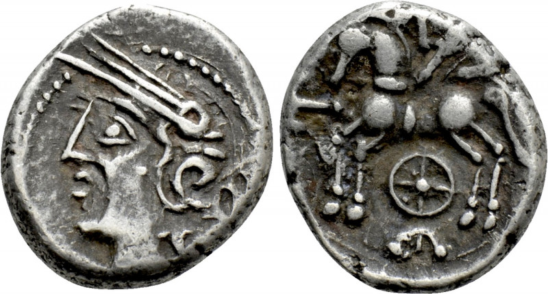 WESTERN EUROPE. Central Gaul. Aedui. Quinarius (1st century BC). "Kaletedou" Typ...