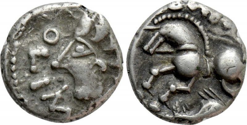 WESTERN EUROPE. Northeast Gaul. Leuci. Quinarius (1st century BC). 

Obv: SOLI...