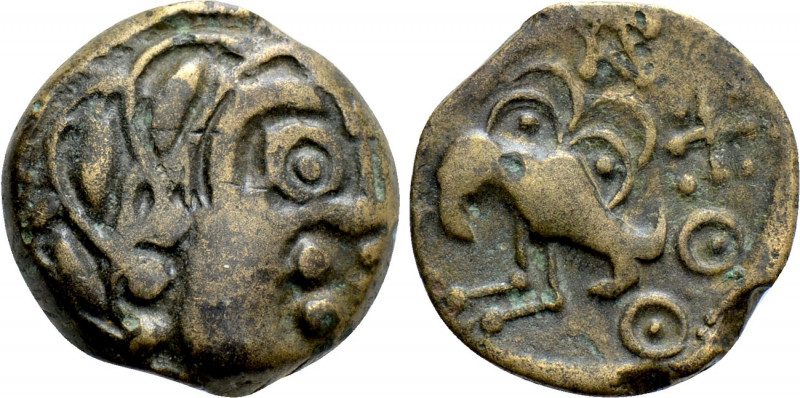 WESTERN EUROPE. Northeast Gaul. Senones. Ae (Circa 80-52 BC). 

Obv: Stylized ...