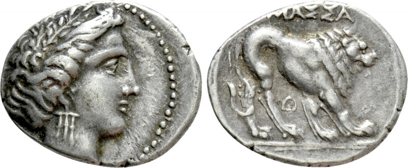 GAUL. Massalia. Drachm (Circa 225-220 BC). 

Obv: Bust of Artemis right, bow a...