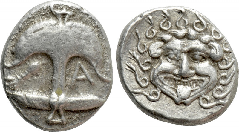 THRACE. Apollonia Pontika. Drachm (Late 5th-4th centuries BC). 

Obv: Upright ...