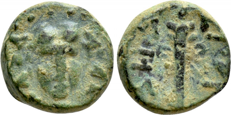 THRACE. Sestos. Ae (Late 2nd century BC). 

Obv: Head of Dionysos facing.
Rev...