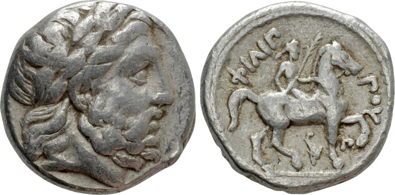 KINGS OF MACEDON. Philip II (359-336 BC). Tetradrachm. Amphipolis. 

Obv: Laur...