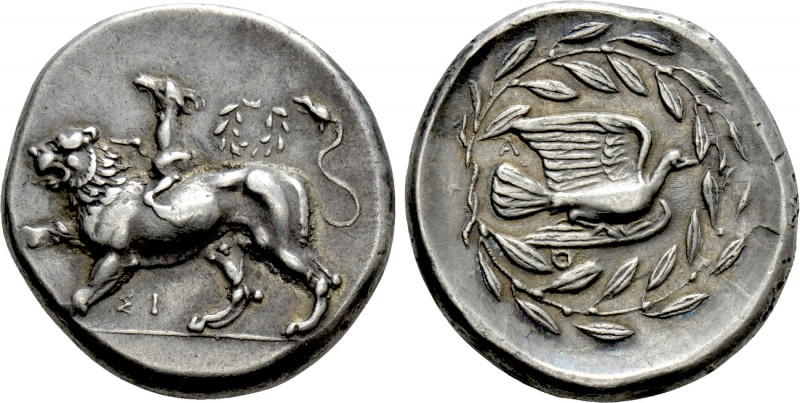 SIKYONIA. Sikyon. Stater (Circa 335-330 BC). 

Obv: Chimaera standing left; wr...
