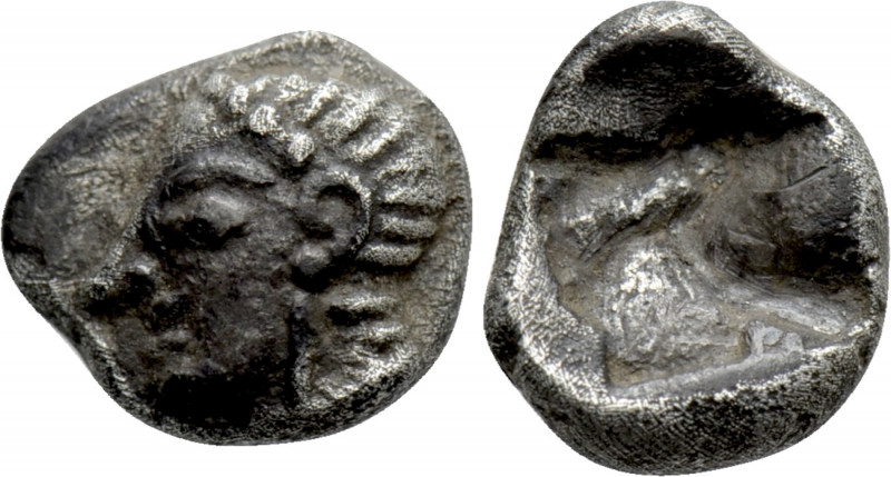 IONIA. Kolophon. 1/24 Stater or Hemiobol (Late 6th century BC). 

Obv: Archaic...