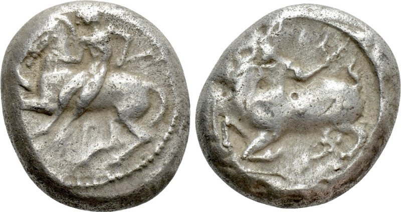 CILICIA. Kelenderis. Stater (Circa 430-420 BC). 

Obv: Youth, holding whip and...