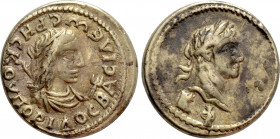 KINGS OF BOSPOROS. Rhescuporis II with Severus Alexander (211/2-226/7). EL Stater. Dated Bosporan Era 520 (AD 223/4)