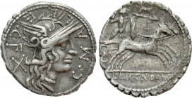 C. MALLEOLUS C.f. Serrate Denarius (118 BC). Narbo