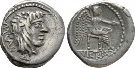 M. PORCIUS CATO (89 BC). Quinarius. Rome